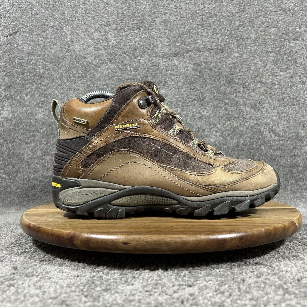 Merrell Siren Women’s Size 8 Brown Waterproof Hiking Mid Hiking Work Boots Used